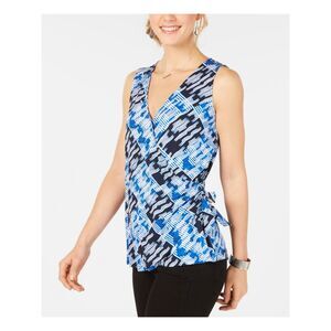 STYLE & COMPANY Womens Sleeveless V Neck Wrap Top